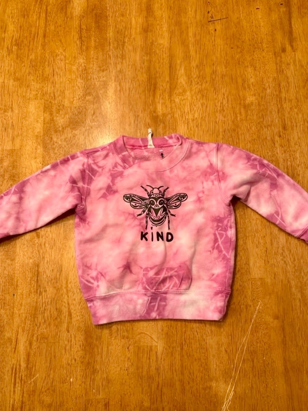 Pink Tie-Dye Bee KIND Sweatshirt - Girls
